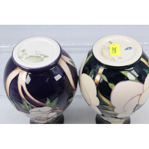 38 - Moorcroft, a Peony design vase, approx. 12cm together with a trial Peony design vase, dated 17.8.17,... 