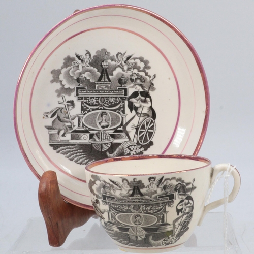 50 - 1817 cup and saucer commemorating Princess Charlotte