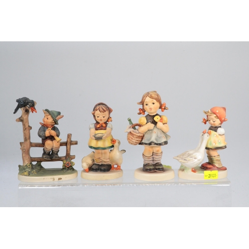 54 - Four Hummel figurines to include Mischief maker, Goose Girl, Be patient and Little visitor