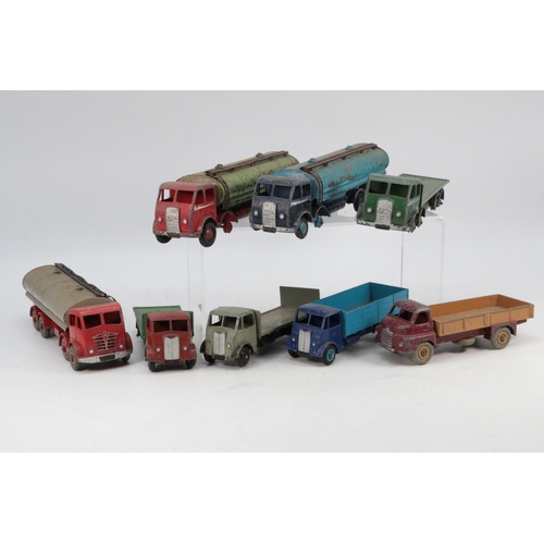 101 - Dinky Toys, 3x Foden Tankers, Foden flatbed, Guy high side lorry, Big Bedford, and two Guy low loade... 