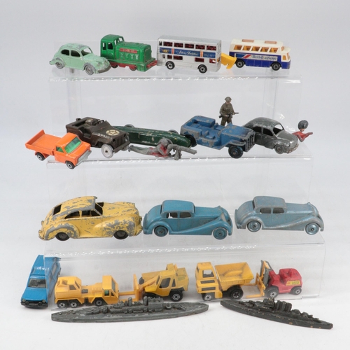 103 - Assorted vintage diecast including Crescent, Timpo, Minic and others.