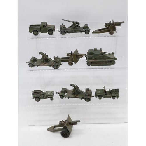 108 - Good selection of assorted Dinky Military vehicles, tanks, lorry's and more.