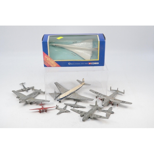 109 - Boxed Corgi Concorde 59902 together with a selection of Dinky aircraft including Comet 702, York, Gi... 