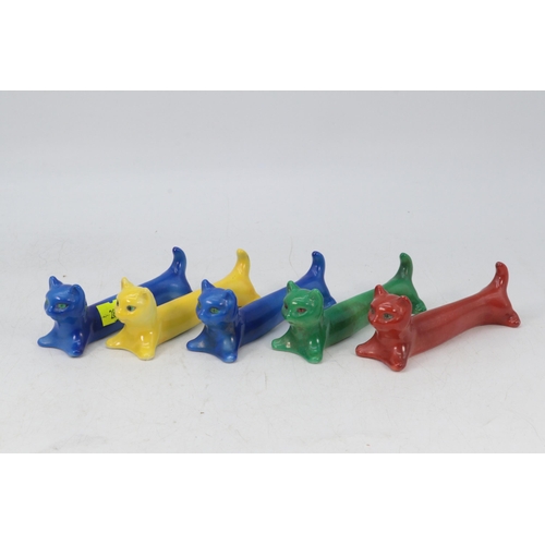 63 - Selection of highly coloured French? ceramic knife rests in the form of animals