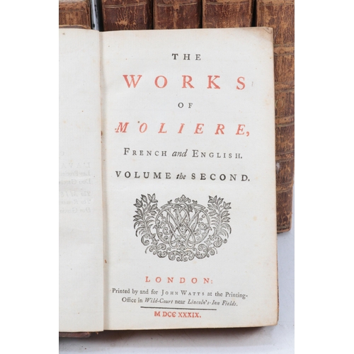 66 - Books: The Works of Moliere, French and English 1739,   Volumes 2, 3, 4, 5, 6, 7, 8, 9 and 10