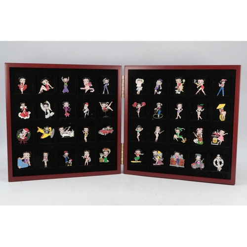 70 - Boxed Betty Boop pin badges collection by Danbury Mint