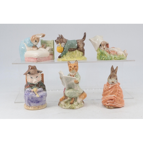 87 - Six Royal Albert Beatrix Potter figurines to include Poorly Peter Rabbit, This Pig Had None, Benjami... 