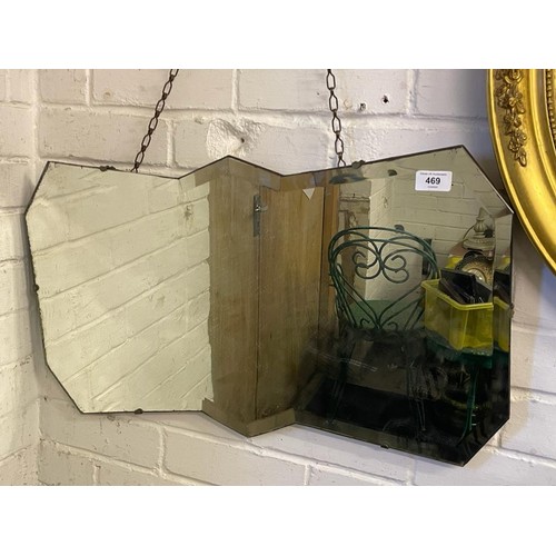 469 - A wall hanging bevelled edge mirror