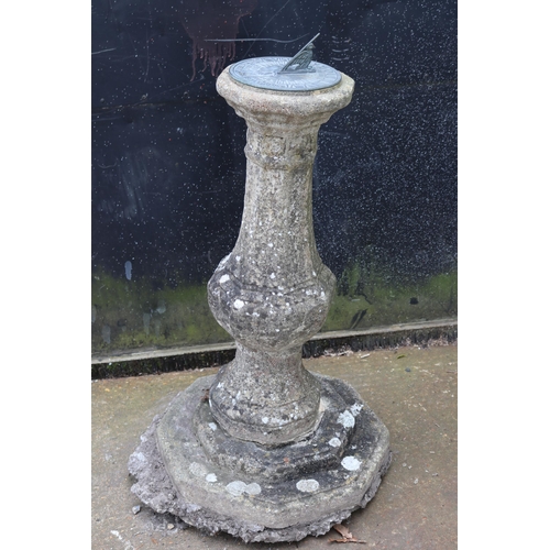 59 - Composite sundial on concrete plinth measures approx. 100cm h