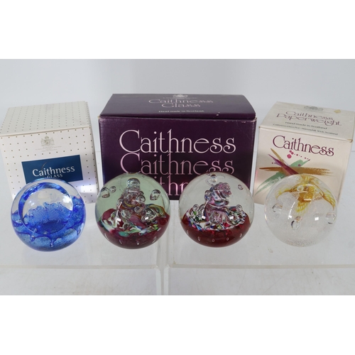 99 - Eleven Caithness paperweights, boxed - one of which contains two weights, and one unbranded paperwei... 