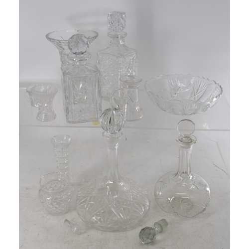 243 - A collection of decanters and other cut glass