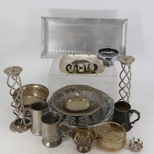 244 - A collection of assorted silver plated items