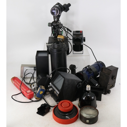 352 - A collection of optical equipment including darkroom. Trade - spares or repairs.