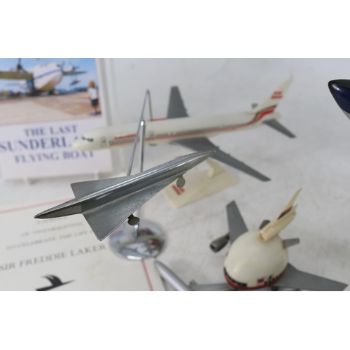 356 - A collection of model aircraft, some diecast and many Skytrain aircraft. Included are some pilot aid... 