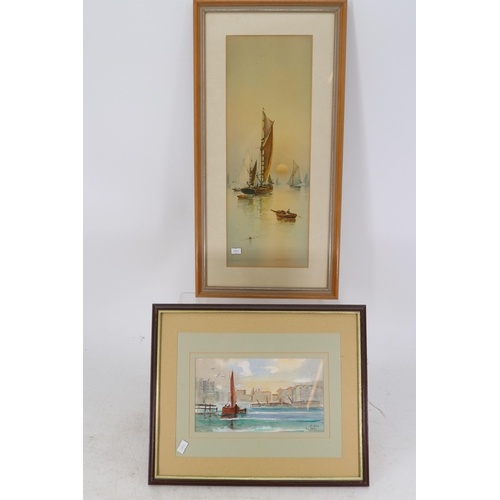 369 - An attractive sea print by Garman Morris and an original watercolour.