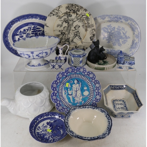 516 - Selection of assorted blue and white to include reproduction Chinese ceramics etc