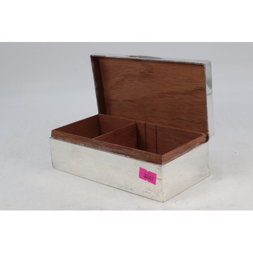 4 - Silver hallmarked cigarette box, cedar lined (approx. 520g overall weight) 16.5cm wide