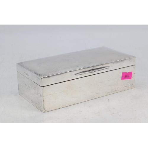 4 - Silver hallmarked cigarette box, cedar lined (approx. 520g overall weight) 16.5cm wide