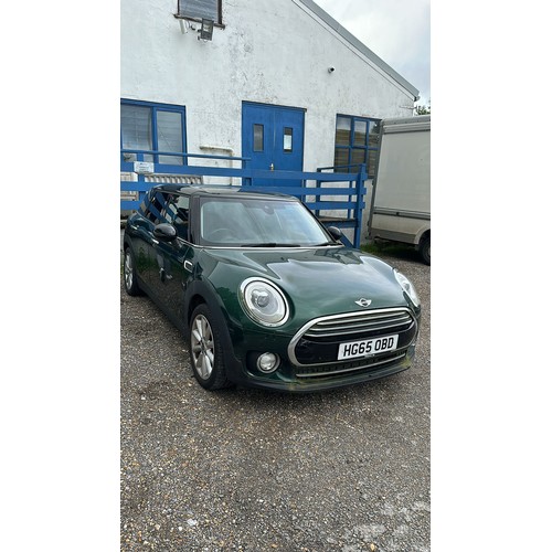 1 - BMW Mini Cooper Clubman 5-door estate in green finish, registration HG65 0BD, Automatic, no V5 or pa... 