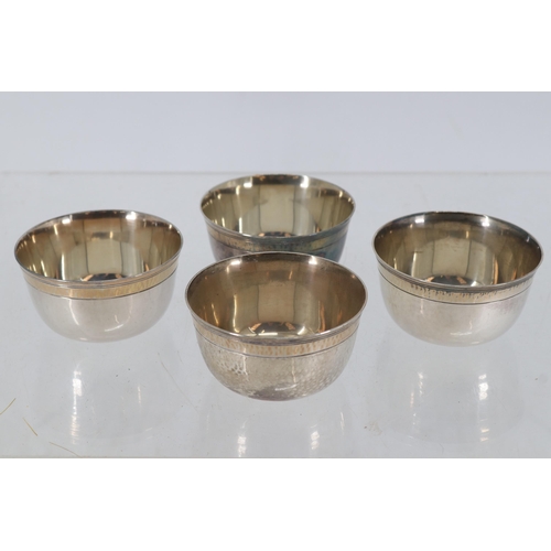 9 - Four silver toddy beakers/bowls by M Hansen