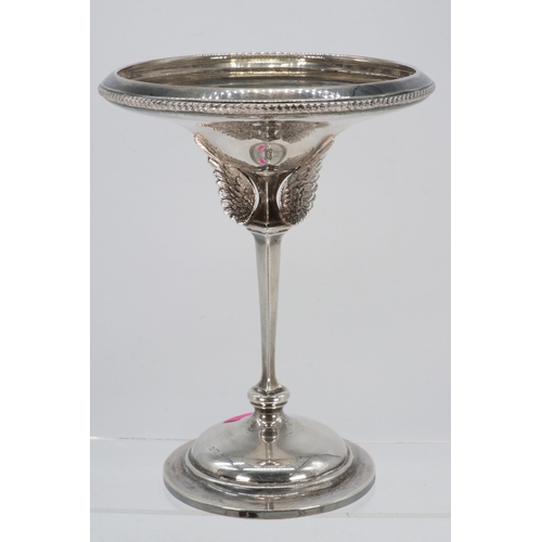 14 - A silver hallmarked tazza supported on four wings on tapering base (weighs approx 570g, and approx. ... 