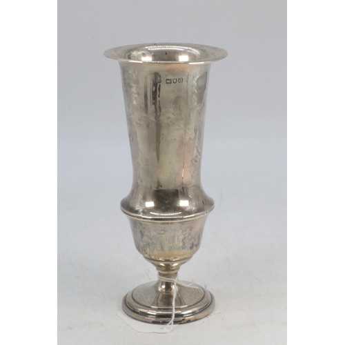 23 - Small sterling silver vase with weighted base (height approx. 18cm)