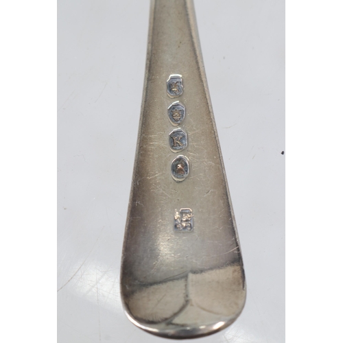 34 - Georgian silver hallmarked spoon with monogram to handle (approx weight. 55g)