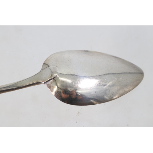 34 - Georgian silver hallmarked spoon with monogram to handle (approx weight. 55g)