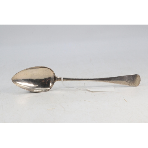 34 - Georgian silver hallmarked spoon with monogram to handle (approx weight. 55g)