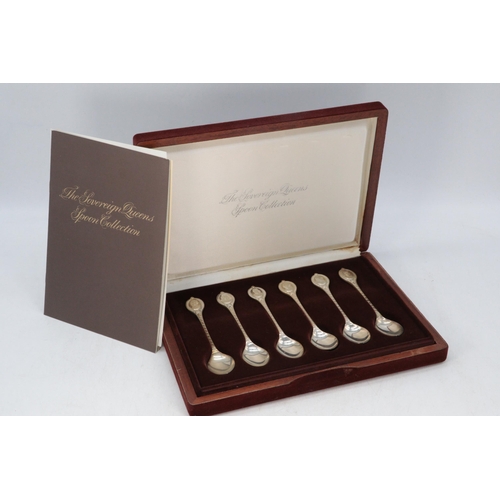 40 - Cased set of six silver Sovereign Queens spoon collection