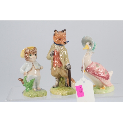 101 - Three Beatrix Potter Royal Albert figures to include Mr Todd, Tom Kitten in the Rockery and Jemima P... 