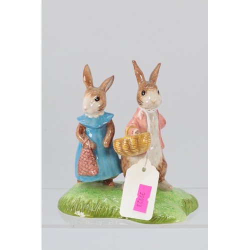 109 - Beatrix Potter Tableau by John Beswick of Flopsy and Benjamin Bunny, approx. 12cm high, fully marked... 