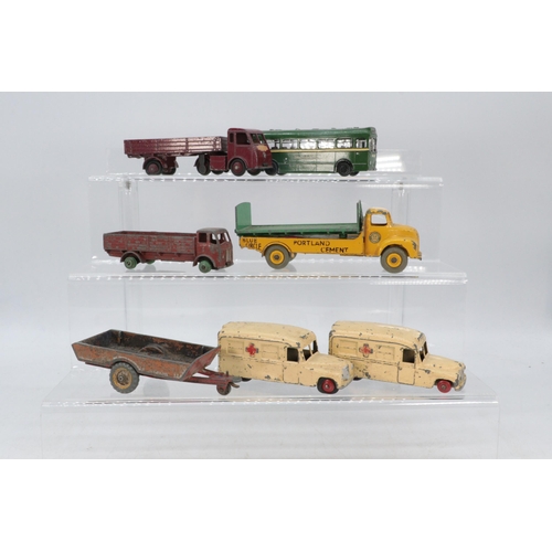 163 - Selection of vintage diecast Dinky toys including buses and coaches, Leyland, trailers etc