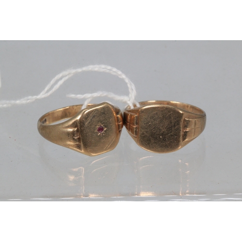 191 - Two 9ct gold signet rings(approx. weight 10.1g)