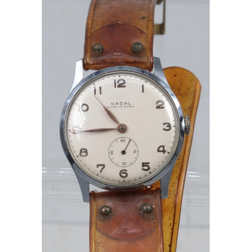 210 - A vintage Nadal wind up wristwatch