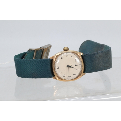 217 - A vintage 9ct gold cased wristwatch fitted Vertex 15 jewel movement, winds and appears to be working... 