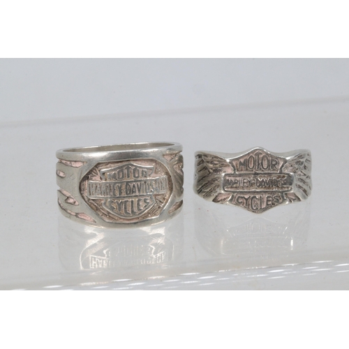 223 - Two silver Harley Davidson rings