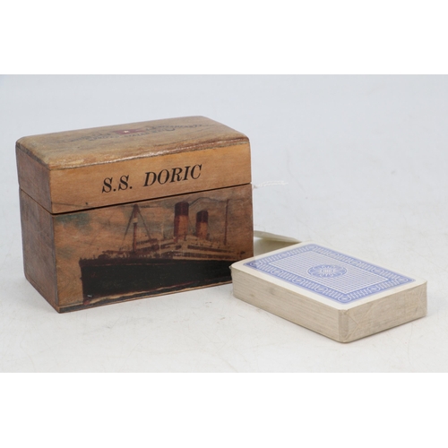 68 - SS Doric souvenir box with playing cards inside