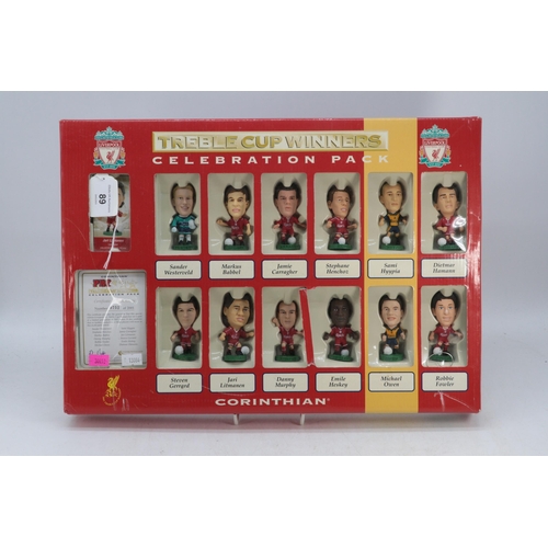 89 - Boxed Corinthian Pro Stars Treble cup winners celebration pack, Liverpool football players figures