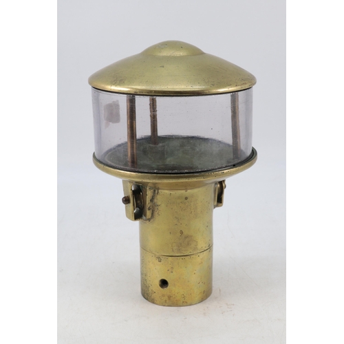 90 - Vintage brass lamp beacon? purporting to have come from a ship  with original glass surround, retro ... 