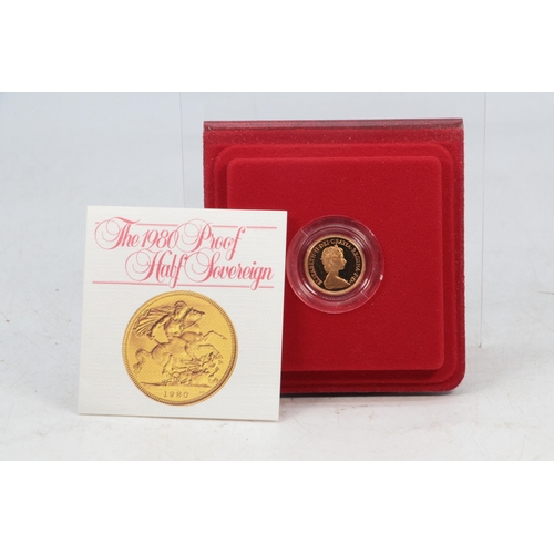 193A - A 1980 cased proof half sovereign