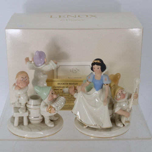 4 - Boxed Lenox Disney Snow White and the Seven Dwarfs Candlesticks