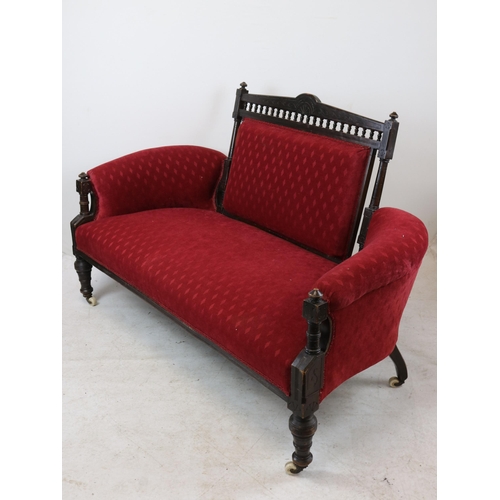 54 - High back upholstered settle measures approx. 150cm w x 73cm d x 96cm h(upholstery does not comply t... 