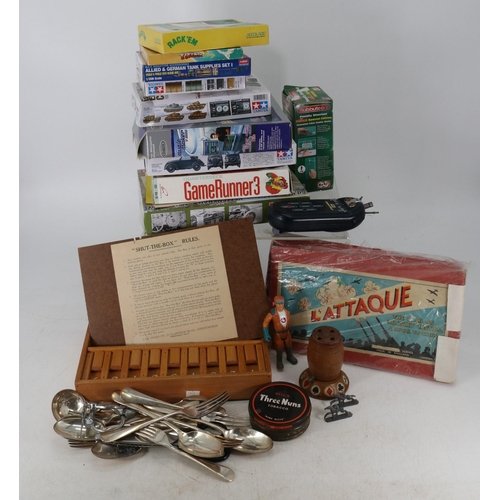 55 - Quantity of model kits, boxed Vivitat telescope, K9, remote boat and other sundries