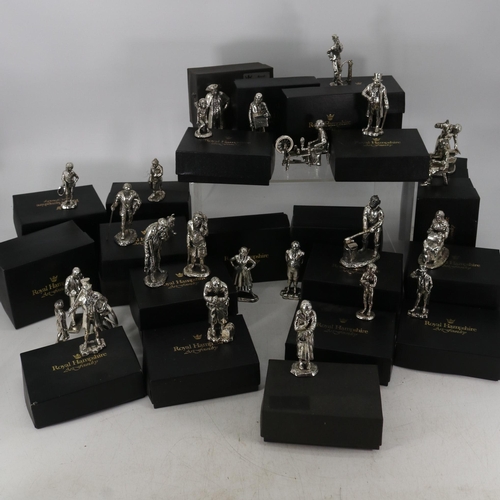 56 - Collection of boxed Royal Hampshire Art Foundry heavily plated hand polished silver figures