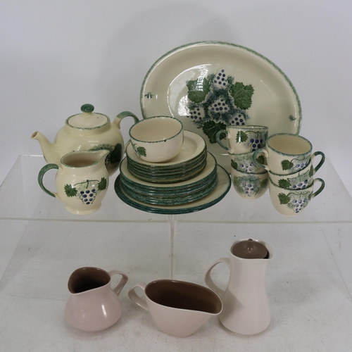 133 - Selection of Poole Pottery vineyard together with three twin tone items