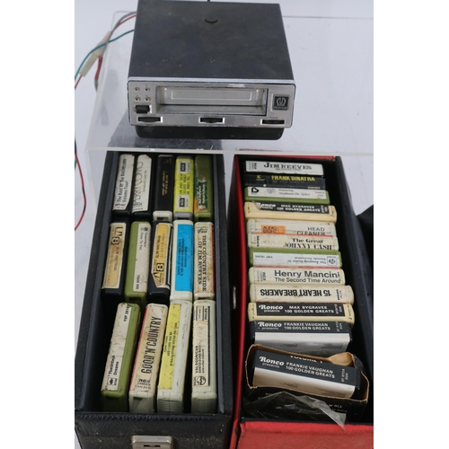 156 - A Pioneer Model TP-83 car 8-track player and two cases of 8-track tapes. All untested.