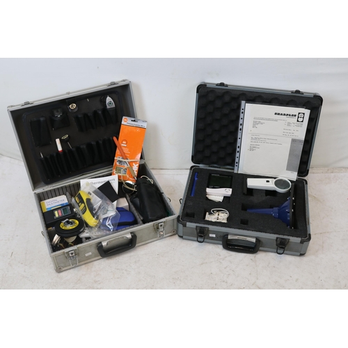 157 - Two cases of testing equipment including a Sharples Safety Glass Identification Kit - Trade - spares... 