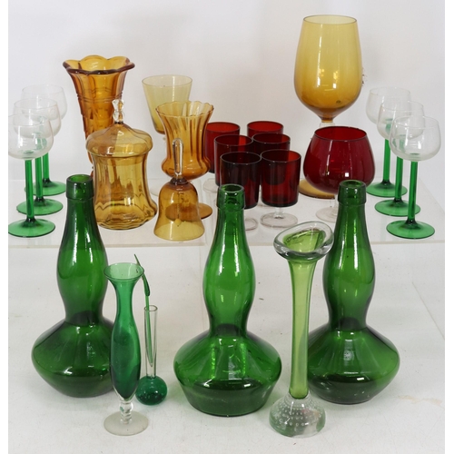 164 - Assortment of coloured glass