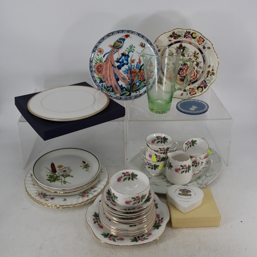 262 - Part Crown Staffordshire tea set, a vintage lemonade jug, and a quantity of decorative plated includ... 